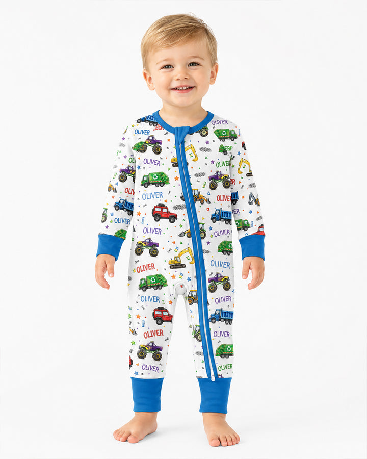 Cars And Trucks Parade Custom Name Bamboo Convertible Zippy