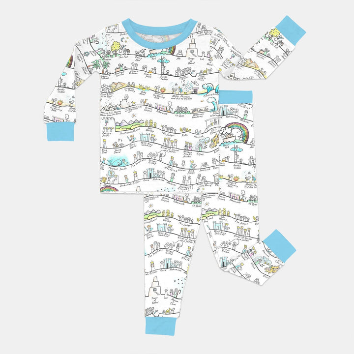 Bible Story Journey Family Matching Bamboo Two Piece Long Sleeve Pajama Set
