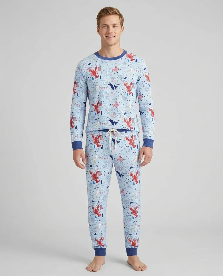 250 Summers Strong Matching Family Bamboo Men's Pajama Set