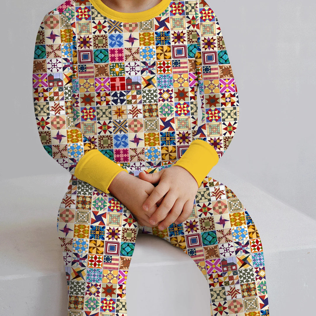 Heritage Quilt Bamboo Two Piece Long Sleeve Pajama Set