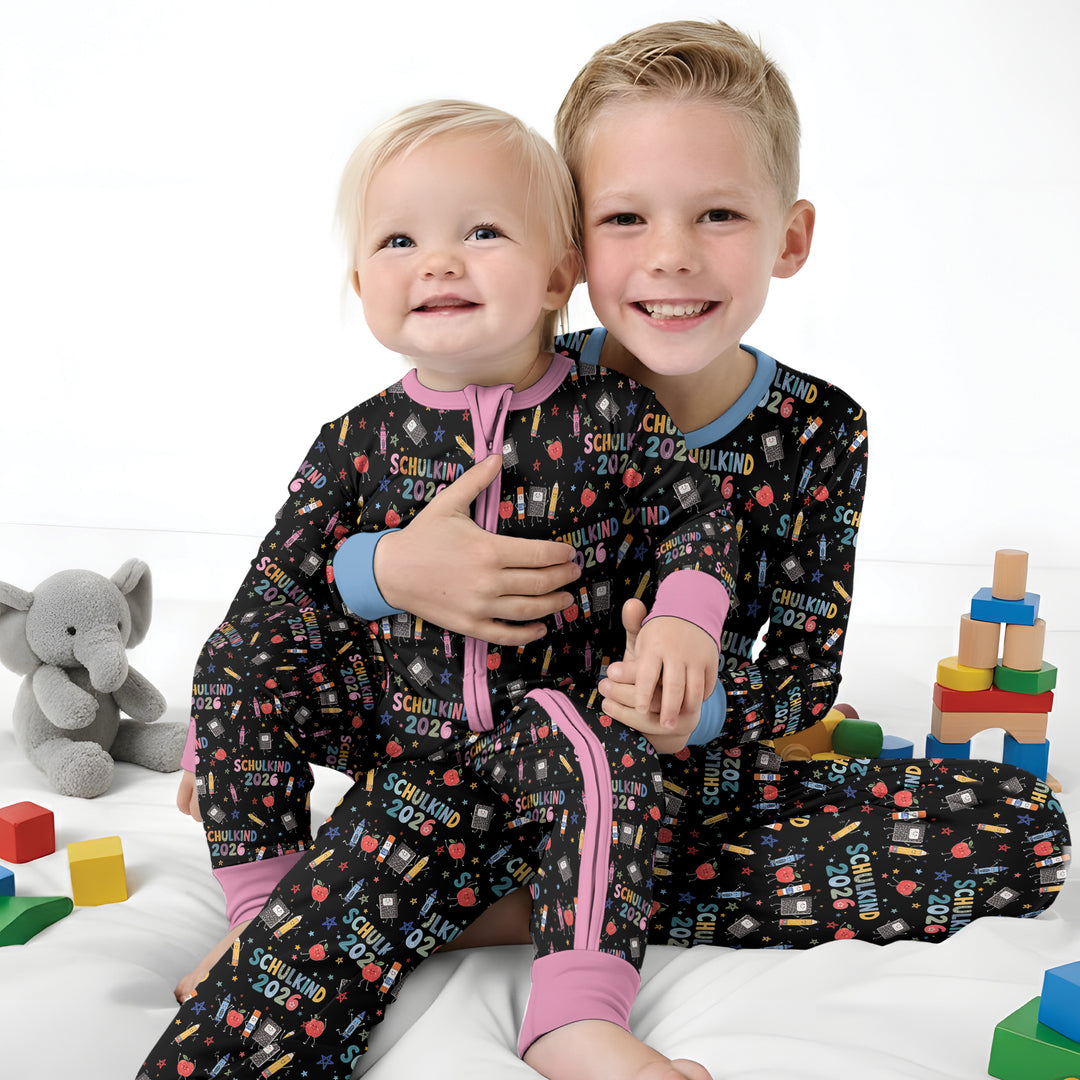 First Day Fun 2026 Bamboo Two Piece Long Sleeve Pajama Set