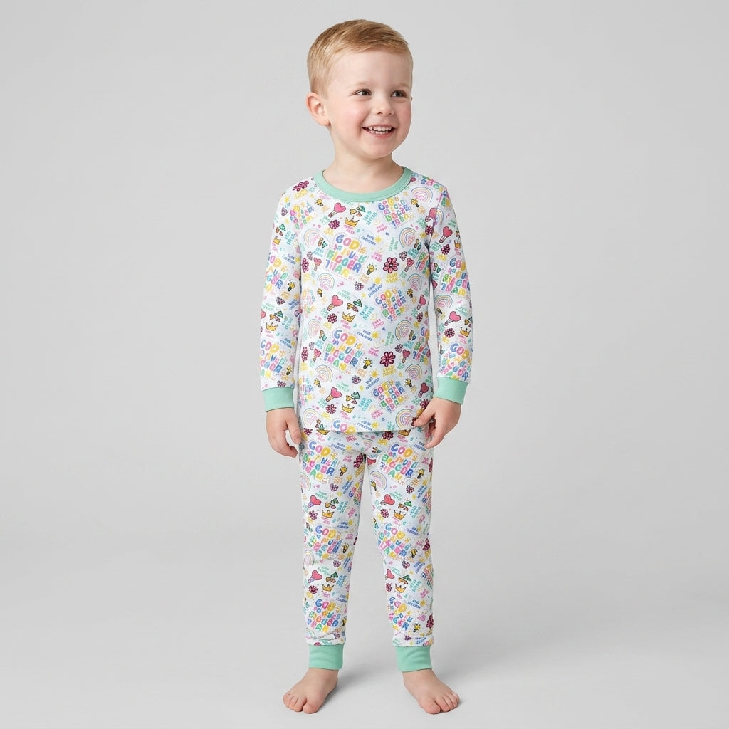 Template Bamboo Two Piece Long Sleeve Pyjamas Set