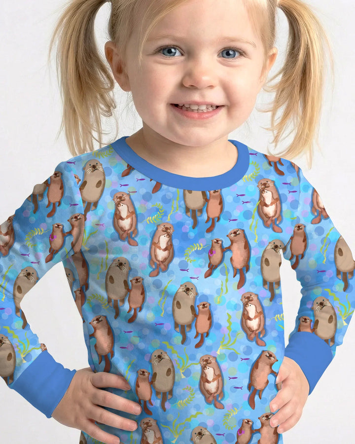 Otterly Together Bamboo Two Piece Long Sleeve Pajama Set