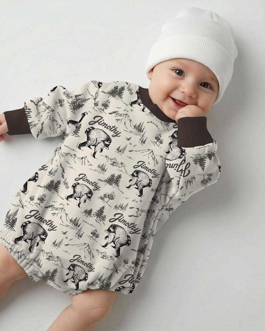 Vintage Jimothy Racoon Family Matching Bamboo Bubble Romper