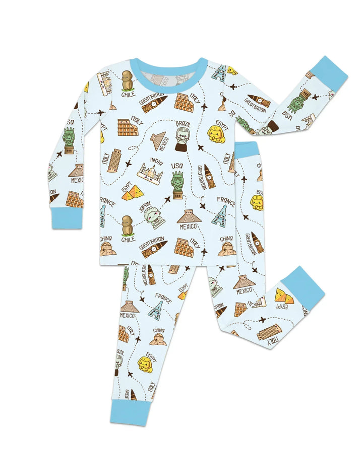 Kawaii World Tour Bamboo Two Piece Long Sleeve Pajama Set
