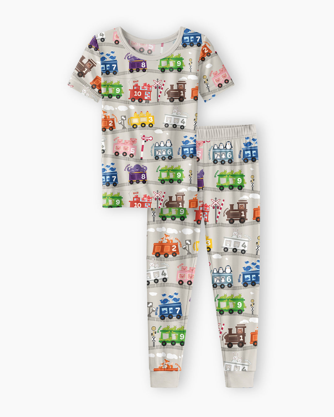 Color Train Bamboo Two Piece Short Sleeve Pajama Set