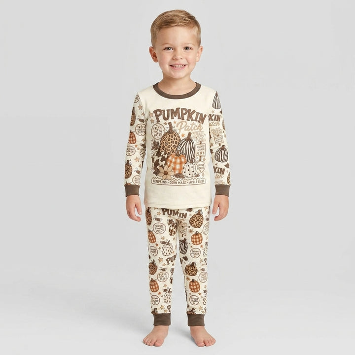 Whimsical Pumpkin Patch Bamboo Two Piece Long Sleeve Pajama Set