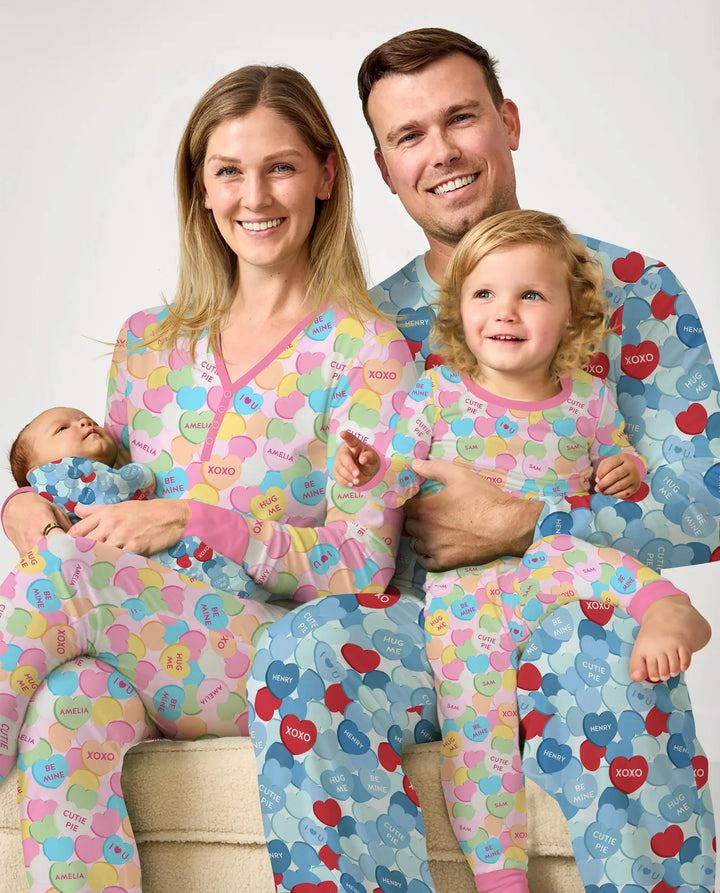Valentine Candy Crush Family Matching Bamboo Men's Pajama Set