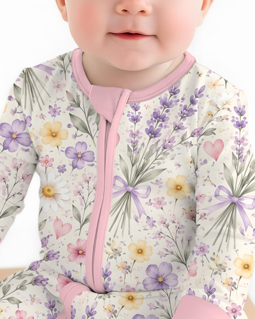 Lavender Wildflower Pastel Floral Bamboo Convertible Zippy