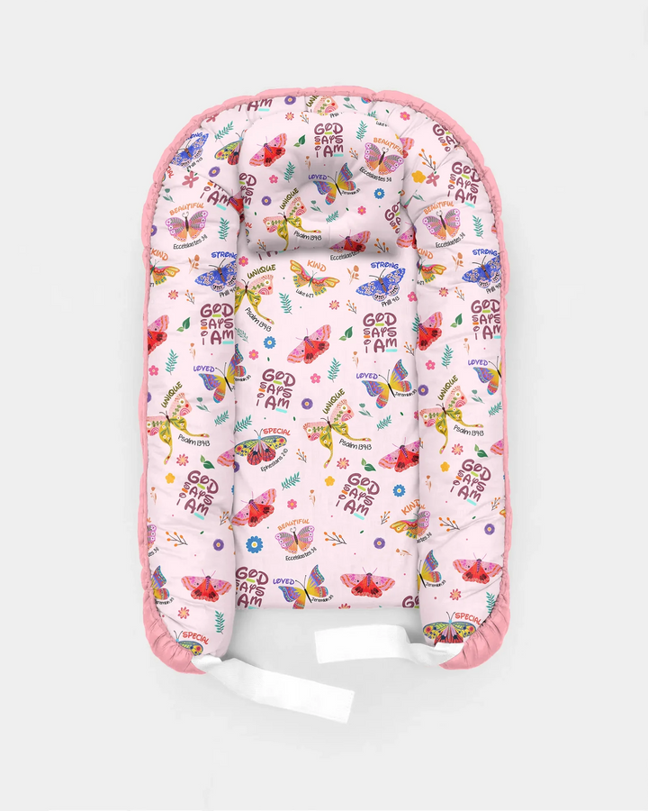 God says I am Butterfly Bamboo Baby Nest Bed