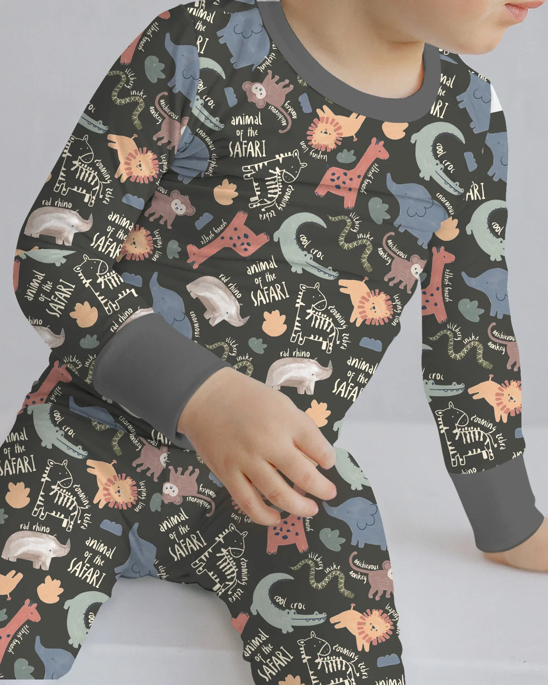 Funny African Animals Bamboo Two Piece Long Sleeve Pajama Set