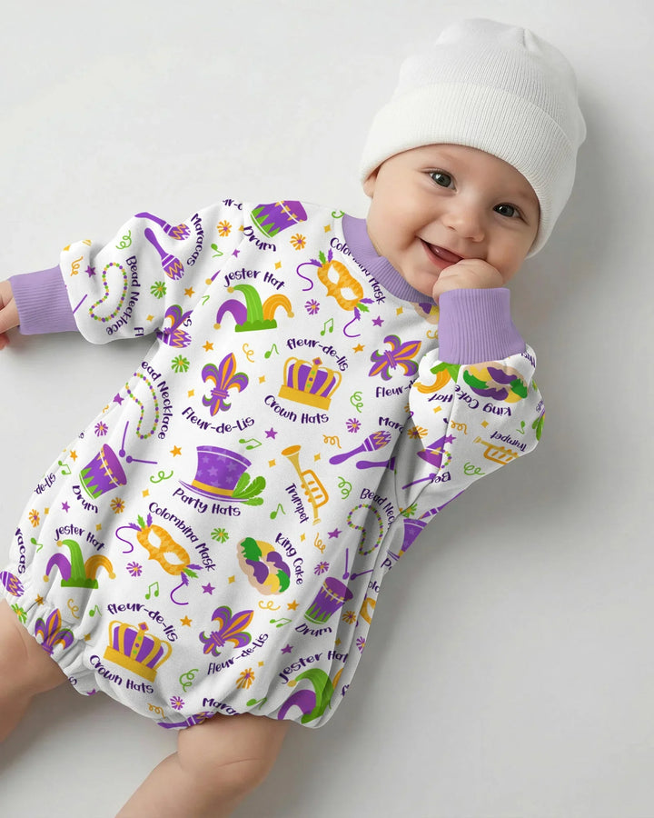 Mardi Gras Family Matching Bamboo Bubble Romper