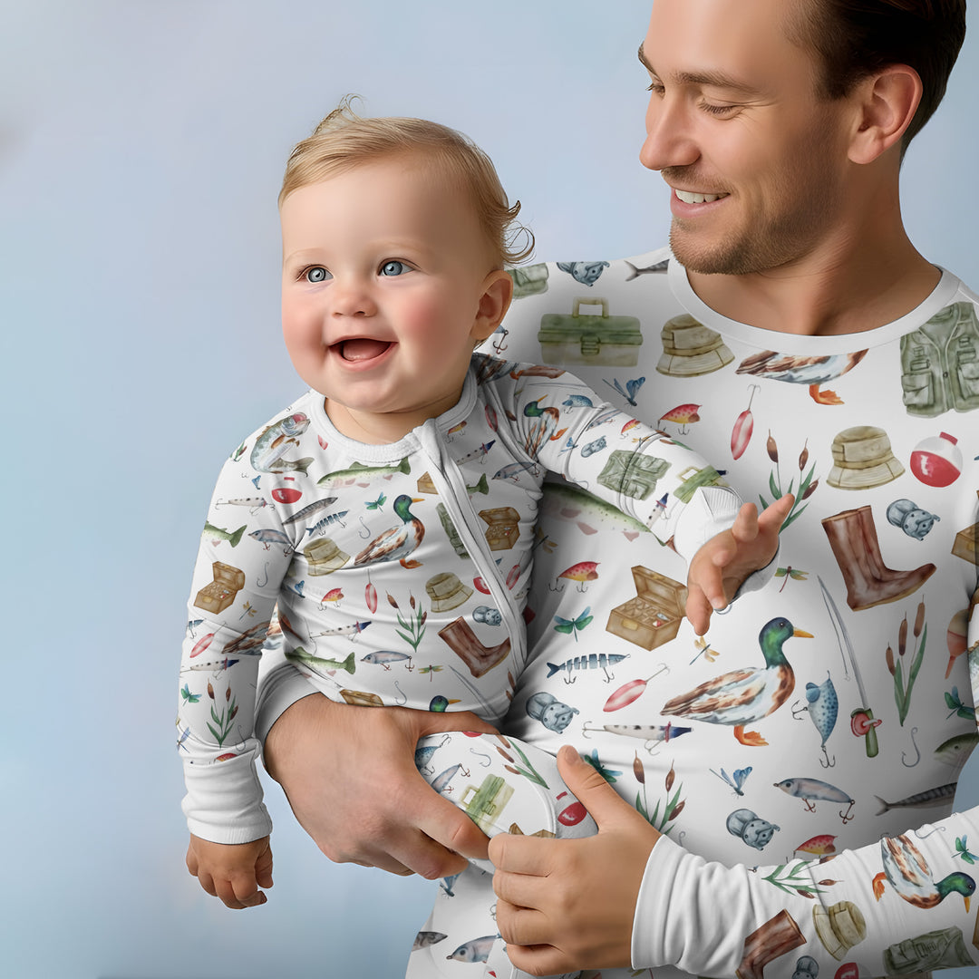 Daddy's Fishing Buddy Daddy& Me Matching Bamboo Men's Pajama Set