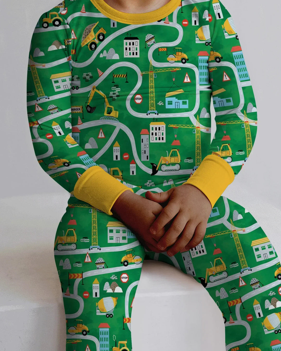 Little Builder Construction Zone Bamboo Two Piece Long Sleeve Pajama Set