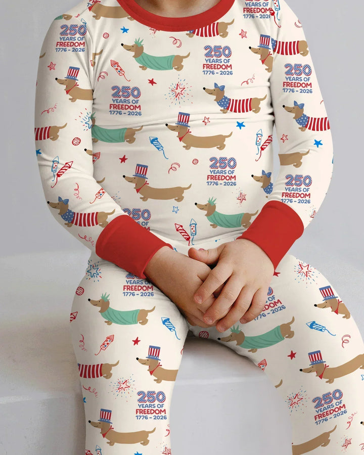 250 Years Of Freedom Bamboo Two Piece Long Sleeve Pajama Set