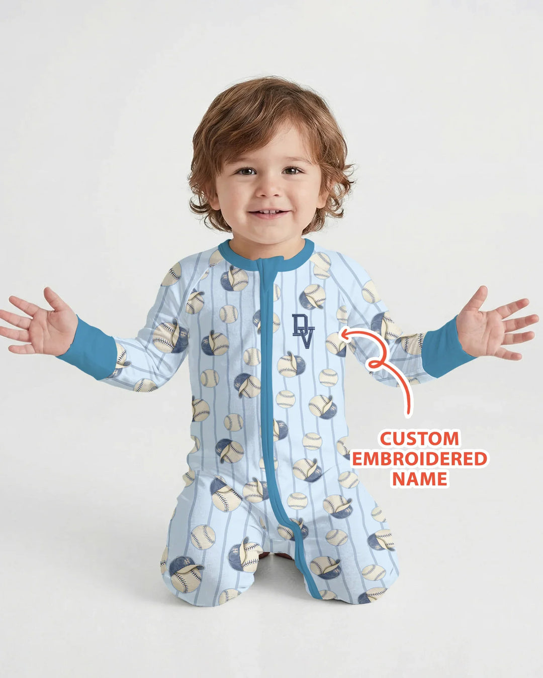 Custom Embroidered Baseball Bamboo Convertible Zippy