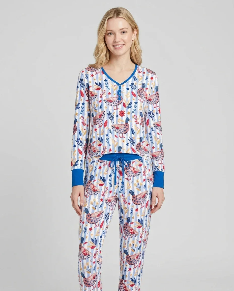 Patriotic Mallard Duck Bamboo Women Pajama Set