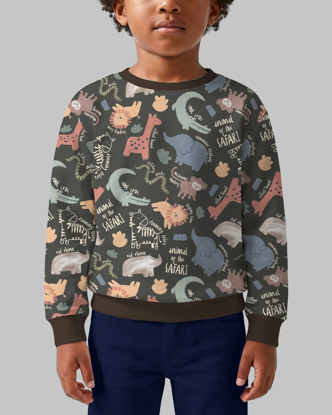 Funny African Animals Bamboo Crewneck Sweatshirt