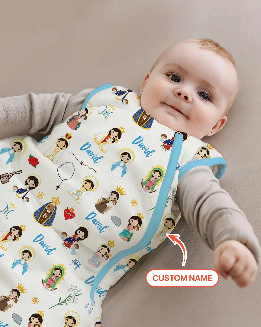 Custom Name Mother Mary Bamboo Sleep Bag