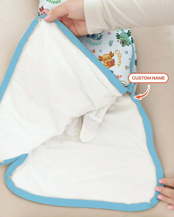 Custom Name Cute Hobby Axolotl Bamboo Sleep Bag