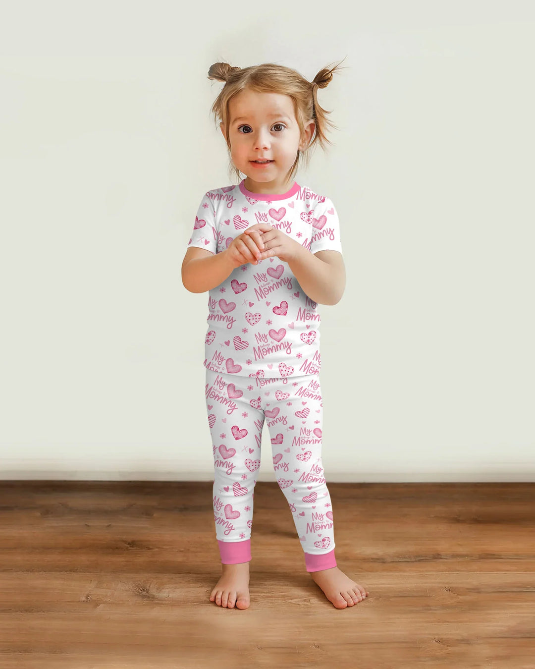 My Heart Belongs To Mommy Bamboo Two Piece Short Sleeve Pajama Set