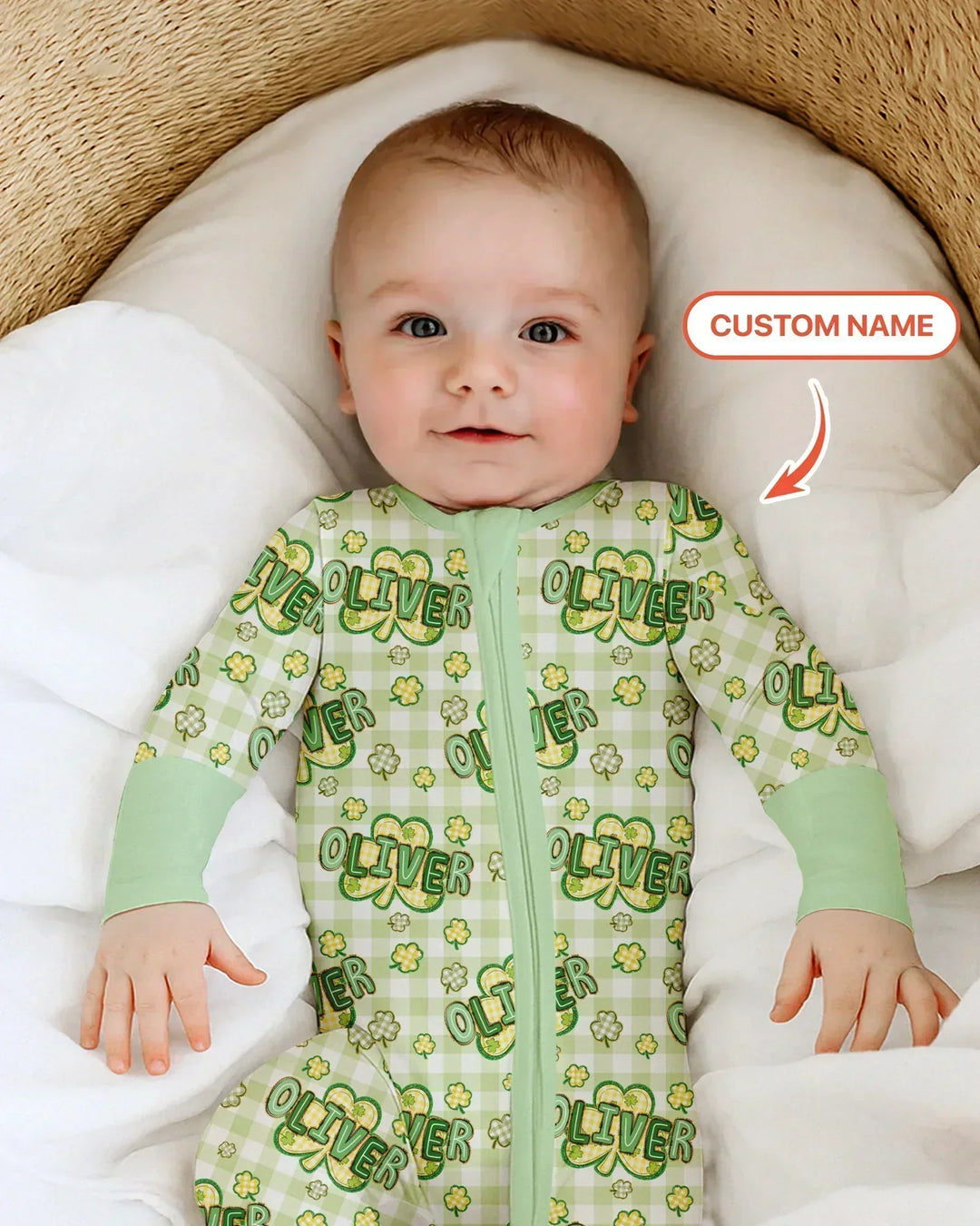 Lucky Shamrock Custom Name Bamboo Convertible Zippy