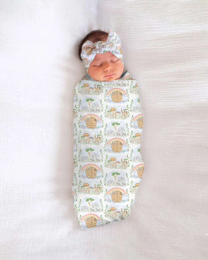 Noah And The Ark swaddle blanket