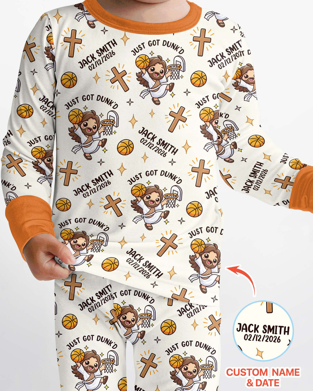 Personalized Baptism Just Got Dunk'd  Bamboo Two Piece Long Sleeve Pajama Set