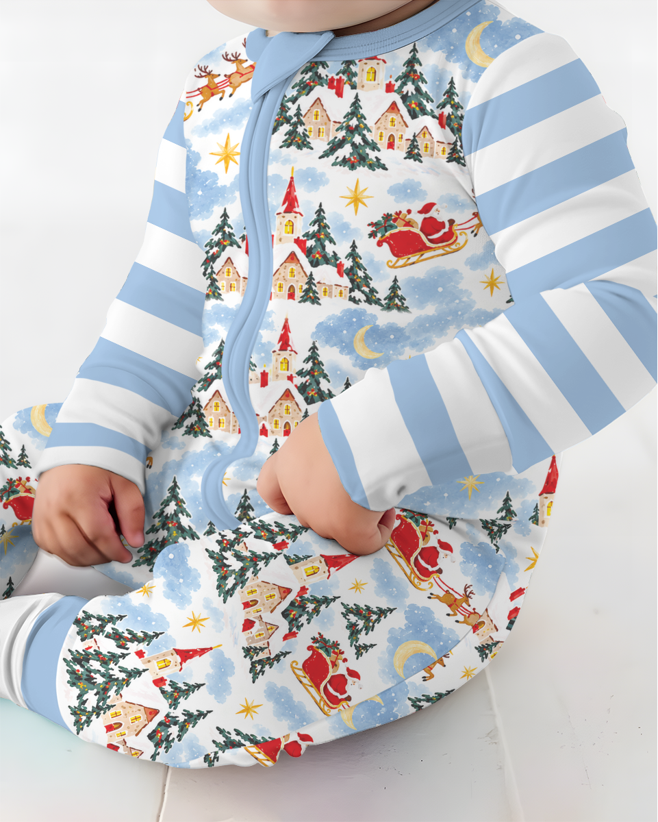 Whimsical Santa's Winter Village Bamboo Convertible Zippy