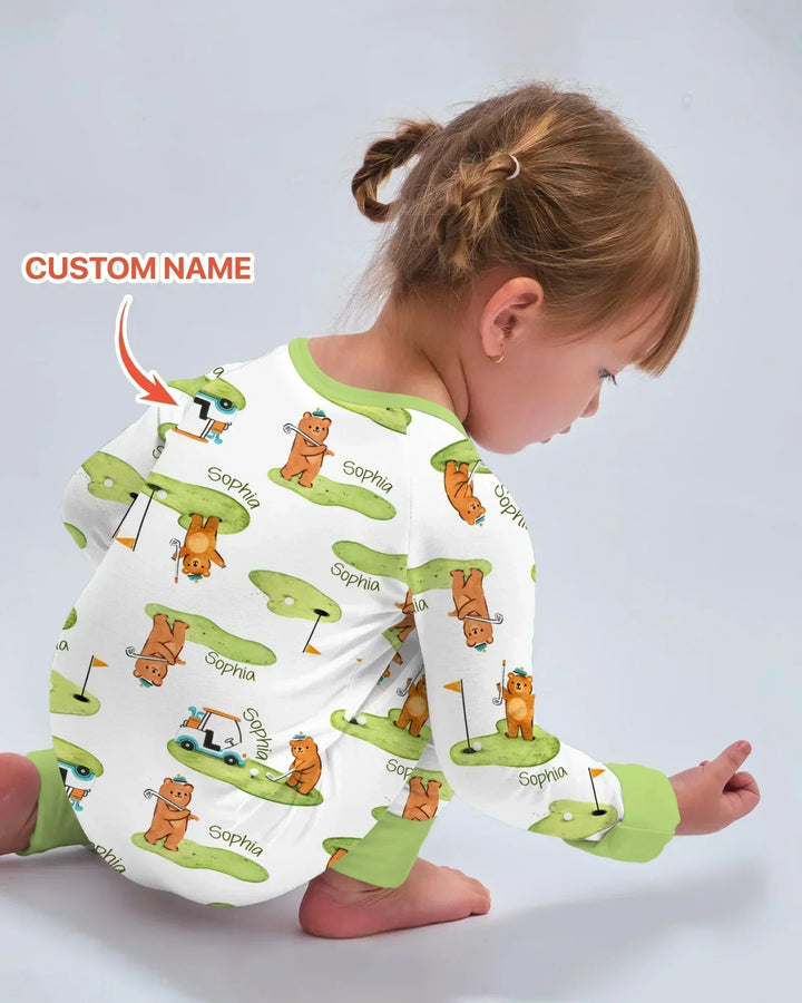 Custom Name Little Bear Golf Club Bamboo Convertible Zippy