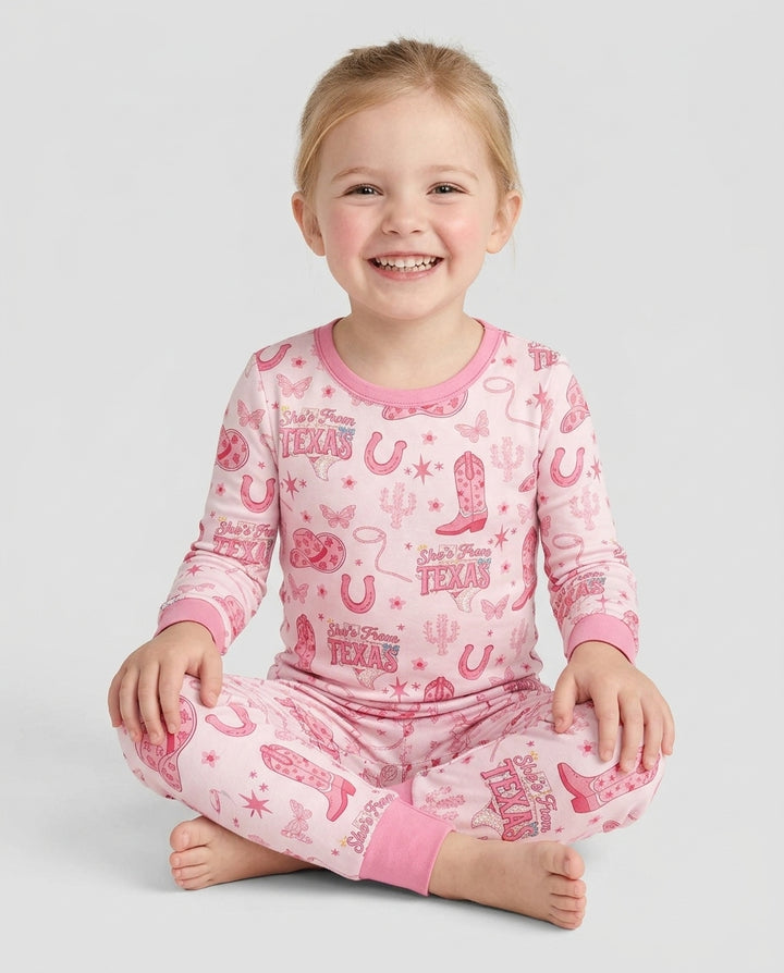 She's From Texas Bamboo Two Piece Long Sleeve Pajama Set