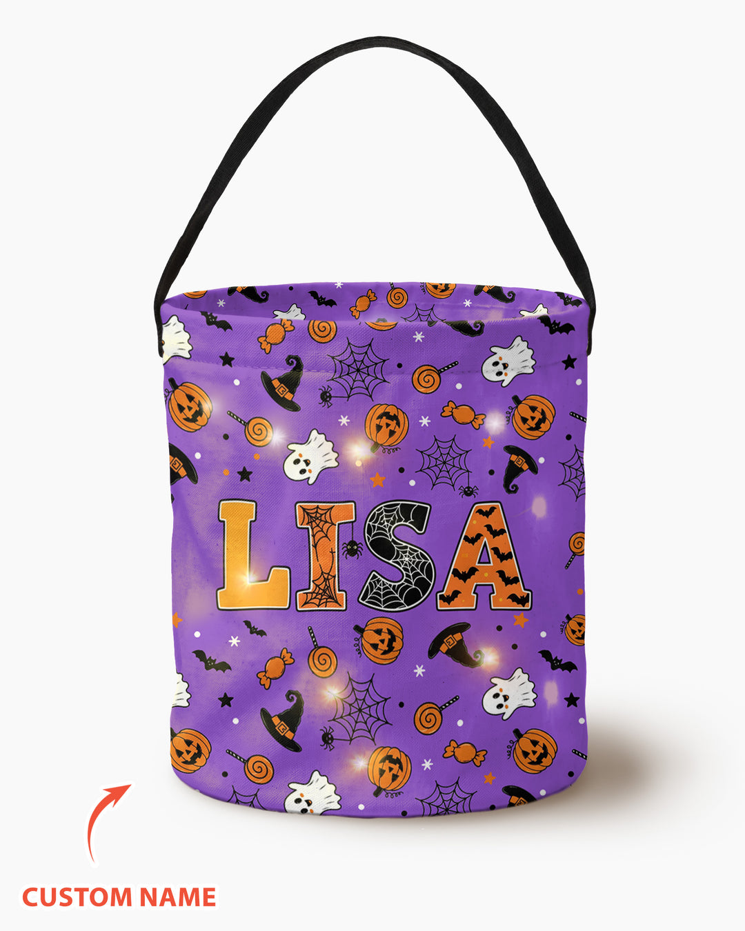 Halloween Name Spooky Letters Led Light Bucket Bag