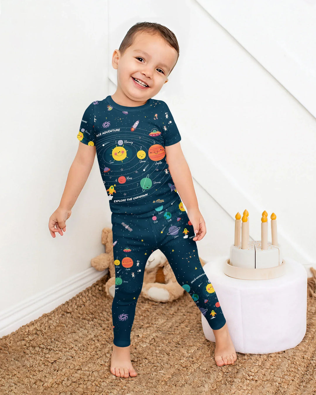 Solar System Explorers Bamboo Two Piece Short Sleeve Pajama Set