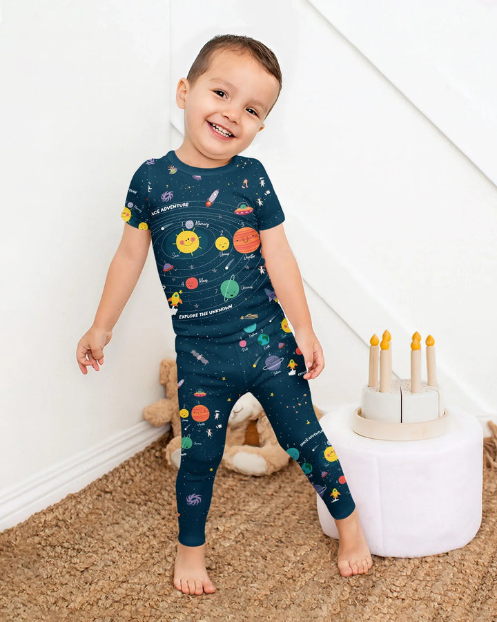 Solar System Explorers Bamboo Two Piece Short Sleeve Pajama Set