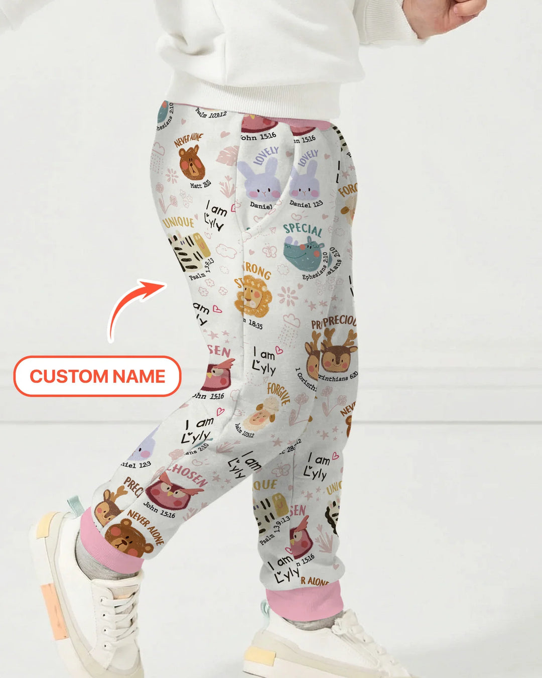 God’s Little Zoo Custom Name Bamboo Jogger