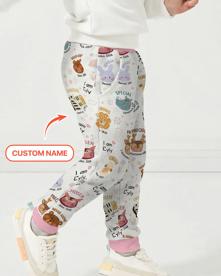 God’s Little Zoo Custom Name Bamboo Jogger
