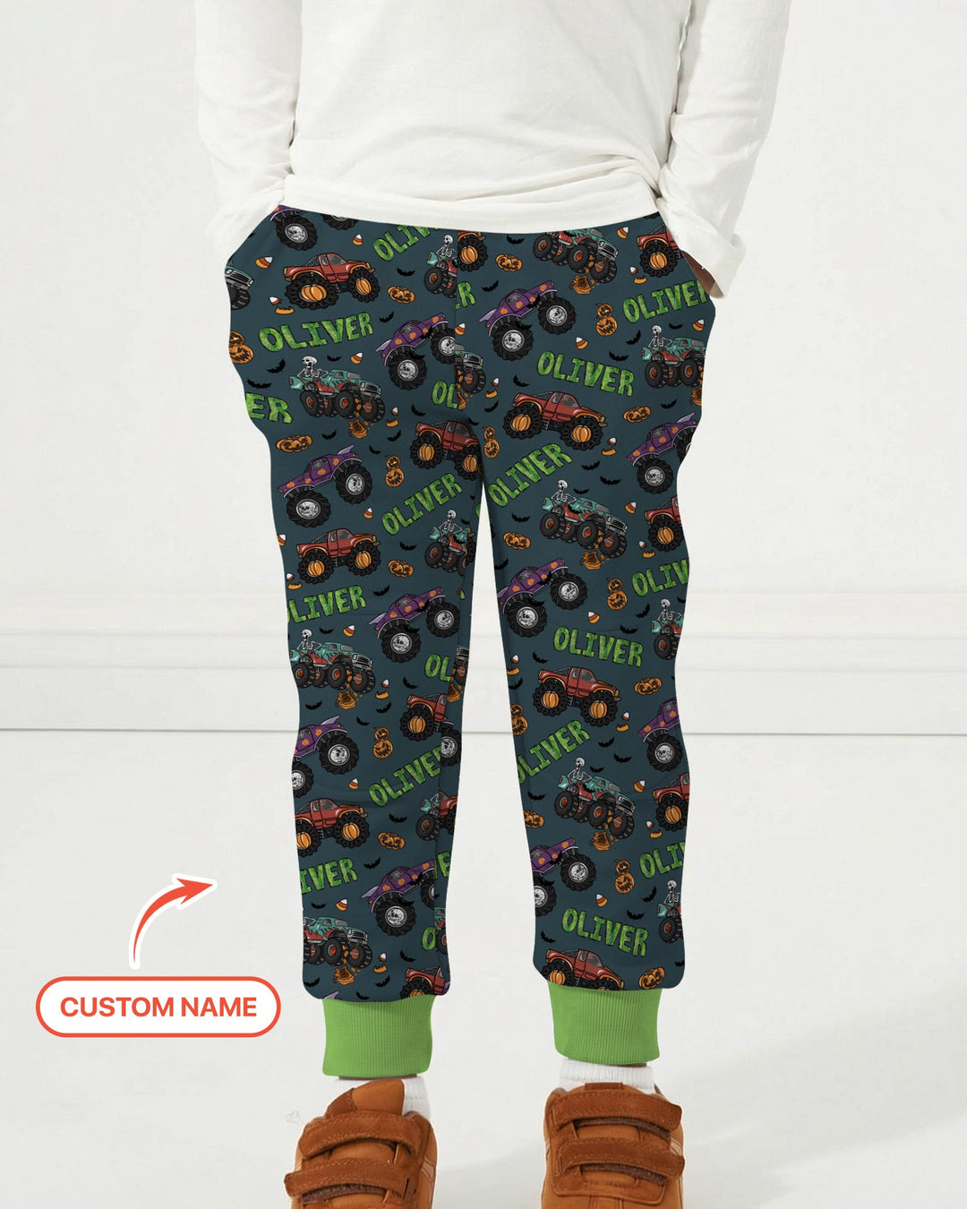 Custom Name Haunted Monster Trucks Bamboo Jogger