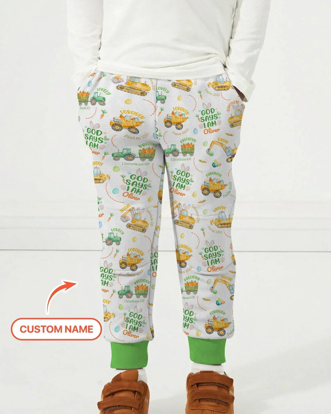 Happy Easter God Says I Am Custom Name Bamboo Jogger