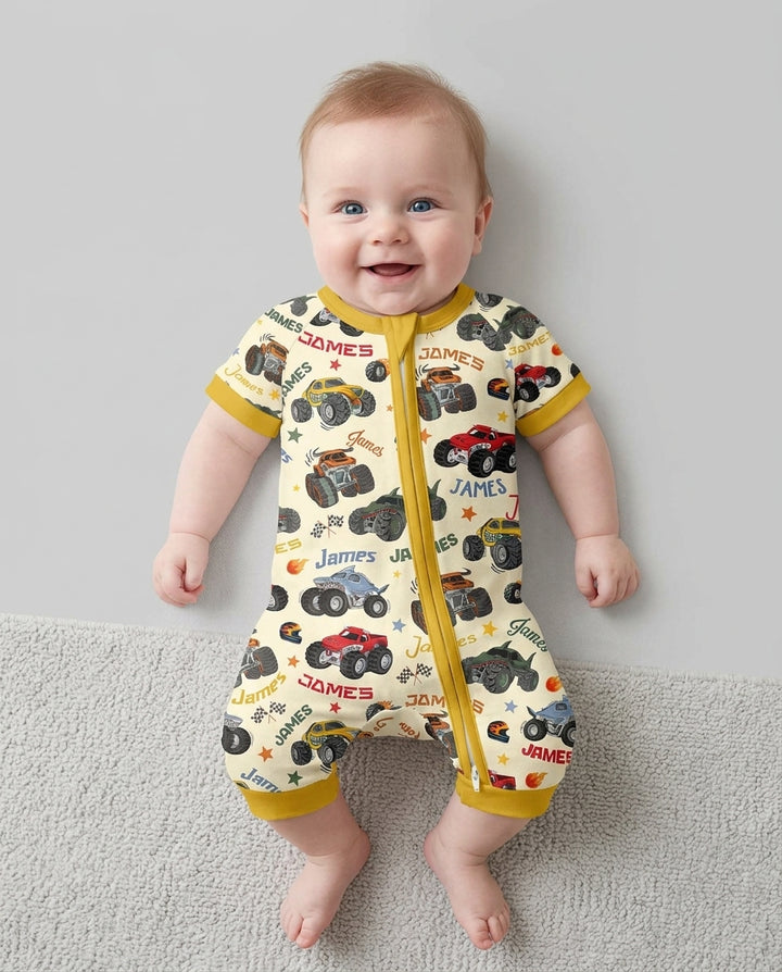 Personalized Monster Truck Bamboo Shorty Zippy
