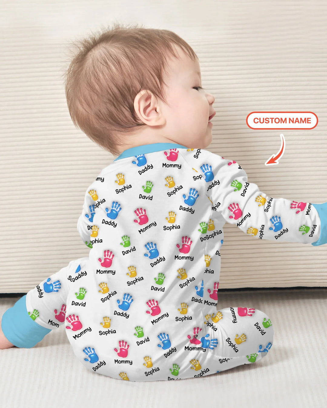 First Mother Day - Handprints Bamboo Convertible Zippy