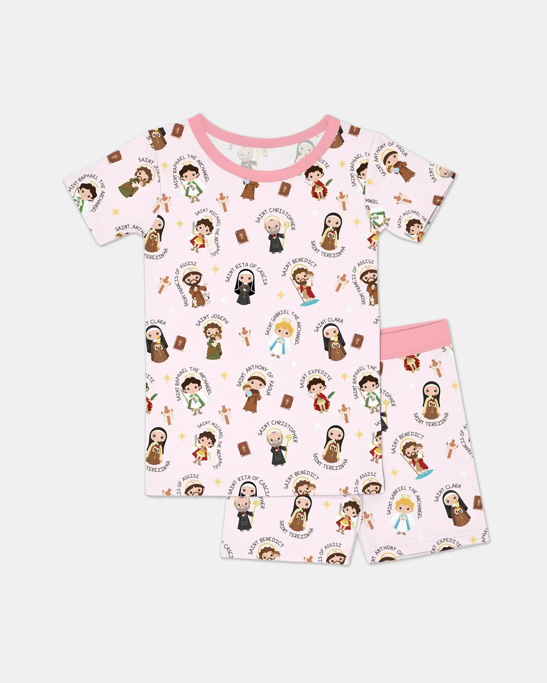 Saints in the Clouds Bamboo Two Piece Short Sleeve Shorts Pajama Set