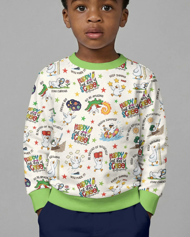 Silly Goose Happy Last Day of School Bamboo Crewneck Sweatshirt