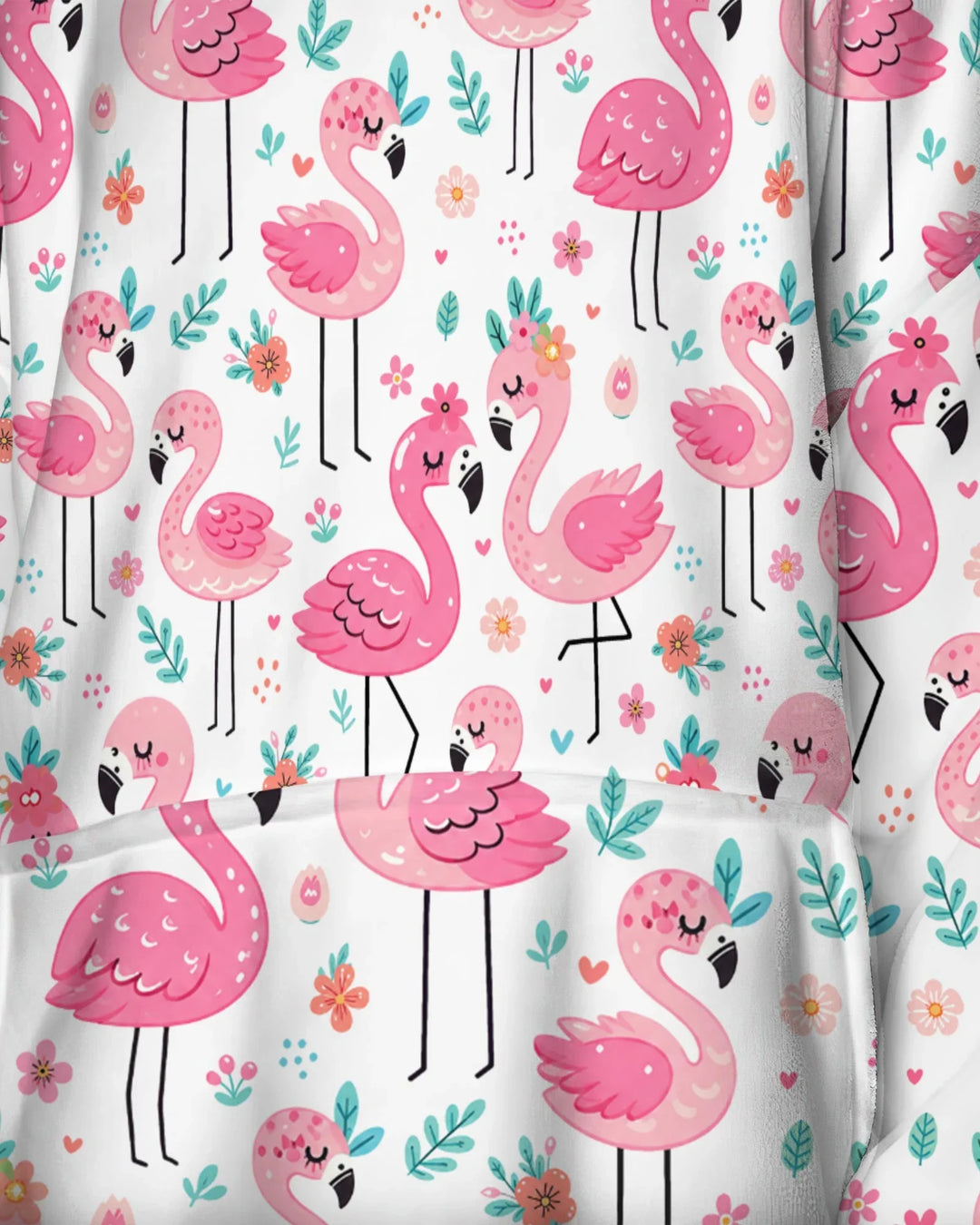 Hello Flamingo Custom Bamboo Blanket Hoodie