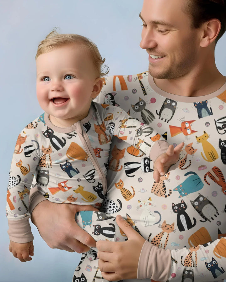 Goofy Mischief Cat Family Matching Bamboo Convertible Zippy