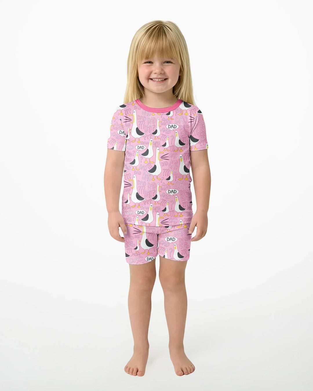 Funny Seagull DAD Bamboo Two Piece Short Sleeve Shorts Pajama Set