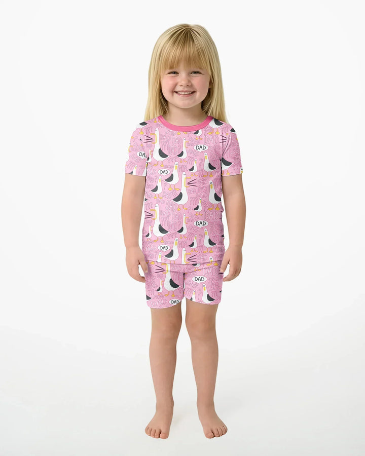 Funny Seagull DAD Bamboo Two Piece Short Sleeve Shorts Pajama Set