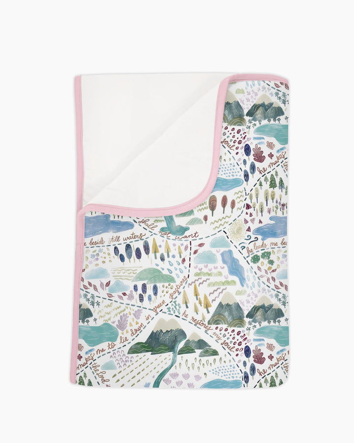 Whimsical Psalms 23 Map Bamboo Blanket