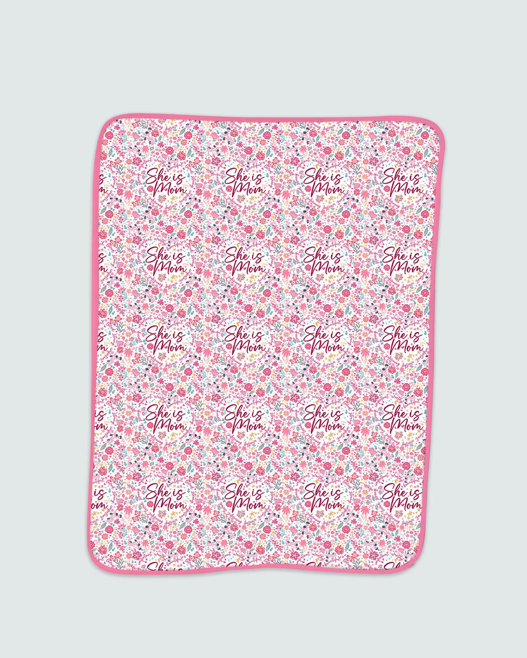 She Is Mom Floral Bamboo Blanket