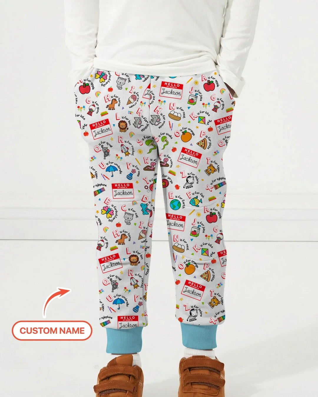 Custom Name Hello School ABCs Bamboo Jogger