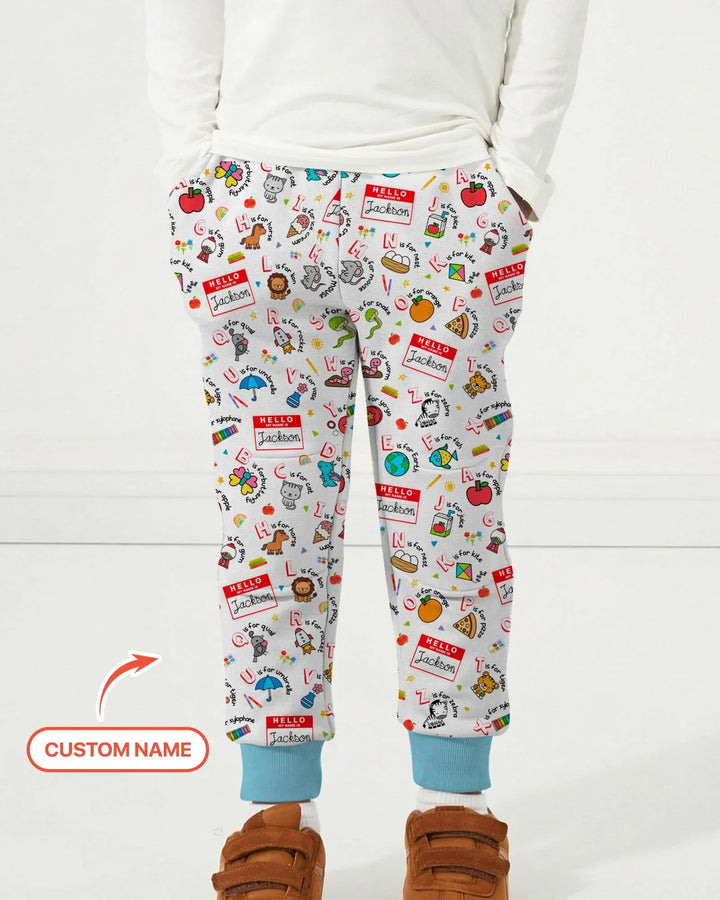 Custom Name Hello School ABCs Bamboo Jogger